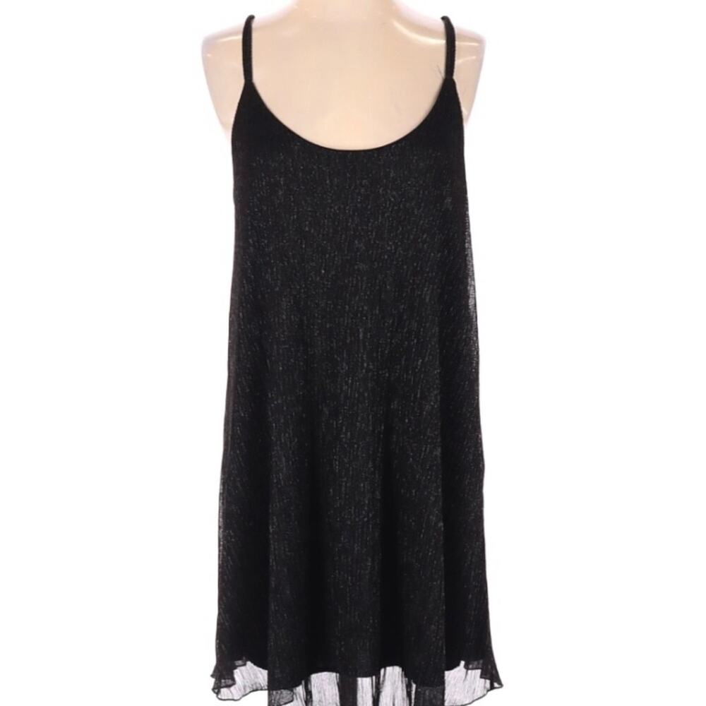 Peppermint black metallic mini dress strappy sz L